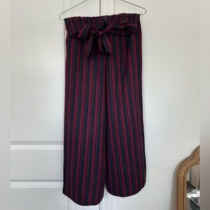 HOLLISTER NAVY & RED ELASTIC WAISTBAND PANTS